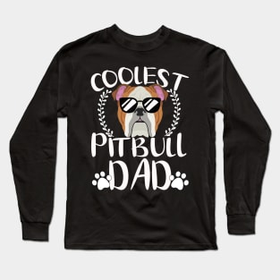 Glasses coolest pitbull dad dog papa Long Sleeve T-Shirt